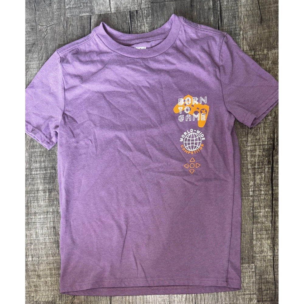 Sonoma Boys Purple Born To Game Graphic T-Shirt Short Sleeve Size S 8